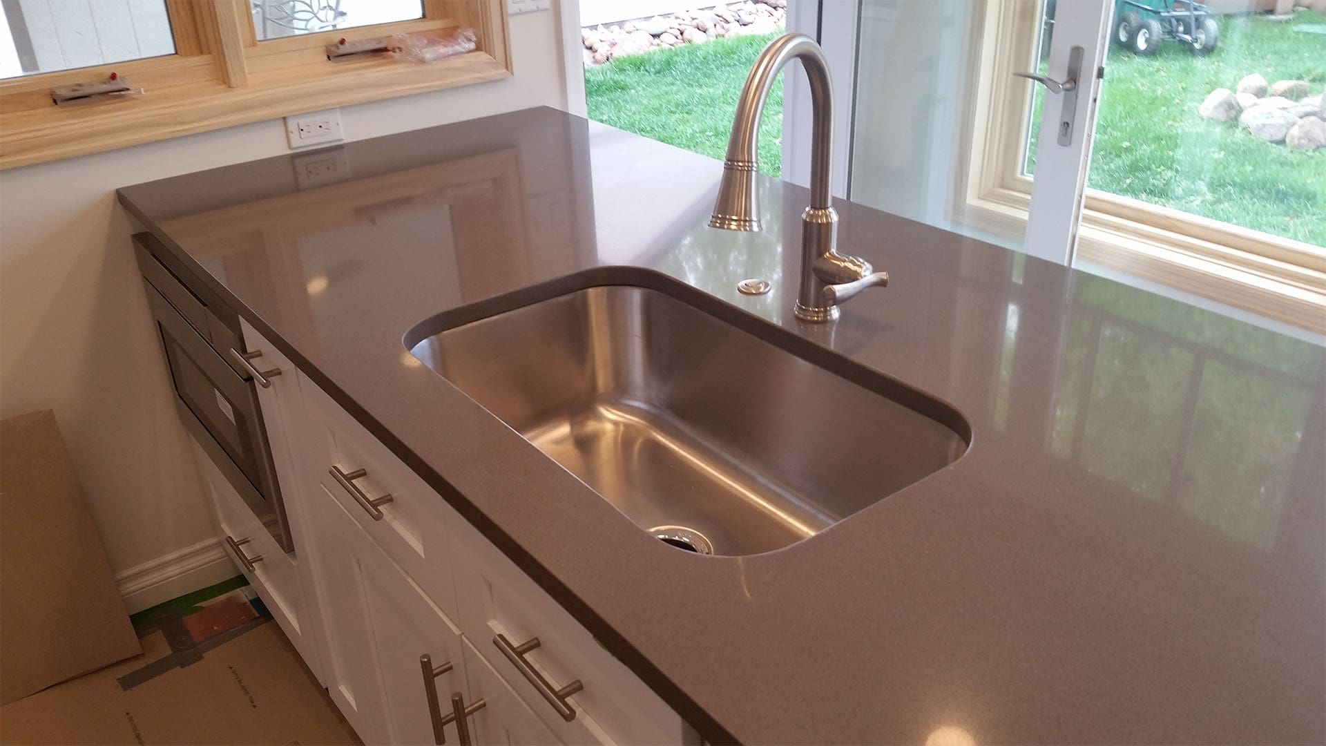 Modern kitchen addition in Denver home with open-concept layout