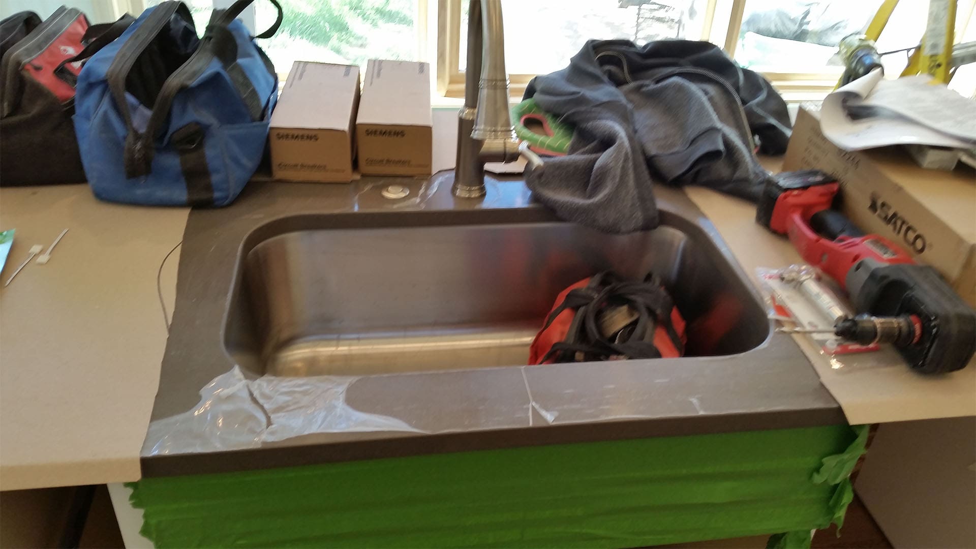 Modern kitchen addition in Denver home with open-concept layout